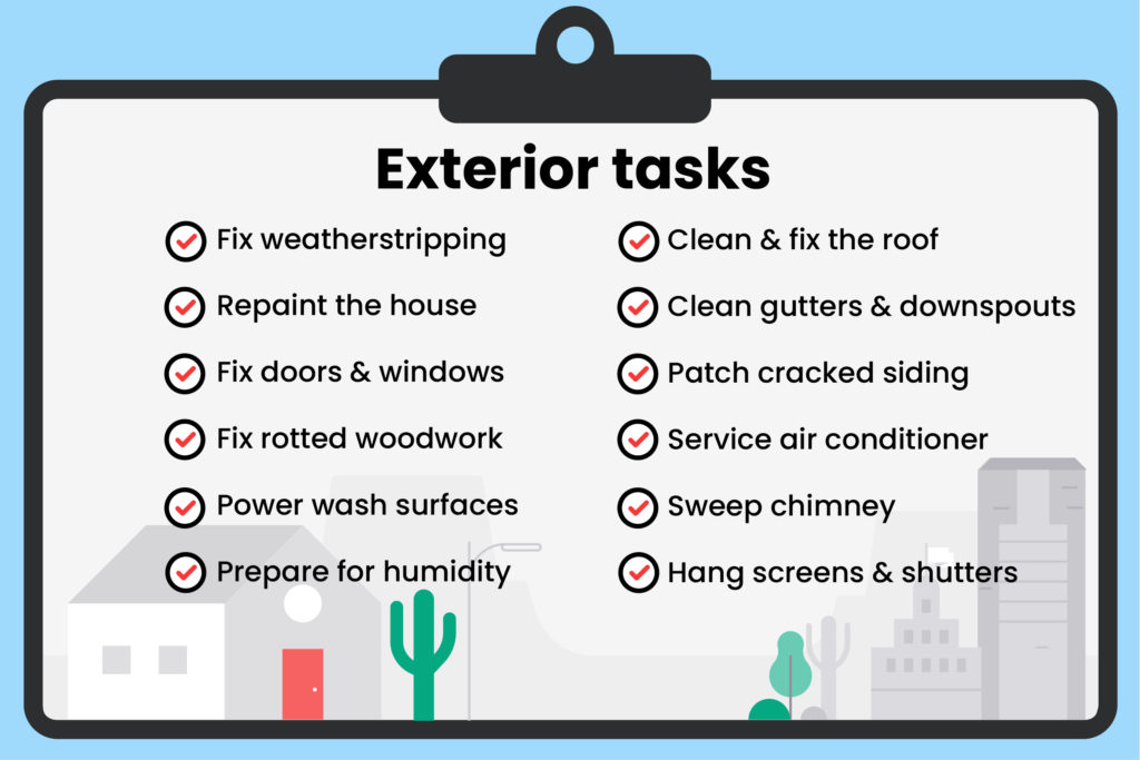 Summer home maintenance checklist guide with essential tasks for upkeep, featured on Yelp.